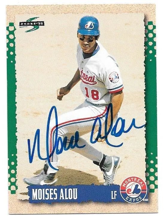 Moises Alou Signed 1995 Score Baseball Card - Montreal Expos
