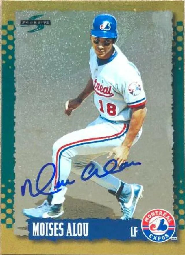 Moises Alou Signed 1995 Score Gold Rush Baseball Card - Montreal Expos