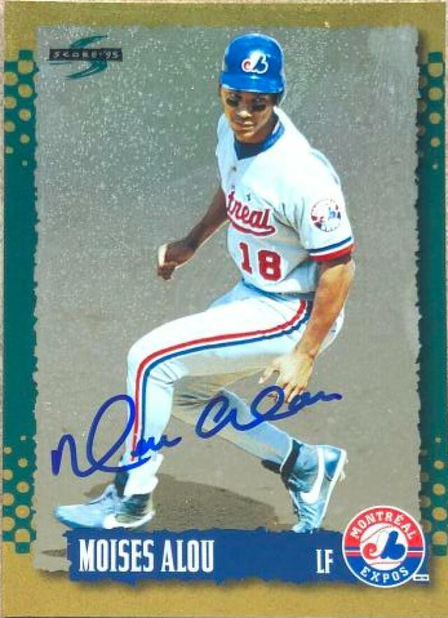 Moises Alou Signed 1995 Score Gold Rush Baseball Card - Montreal Expos - PastPros