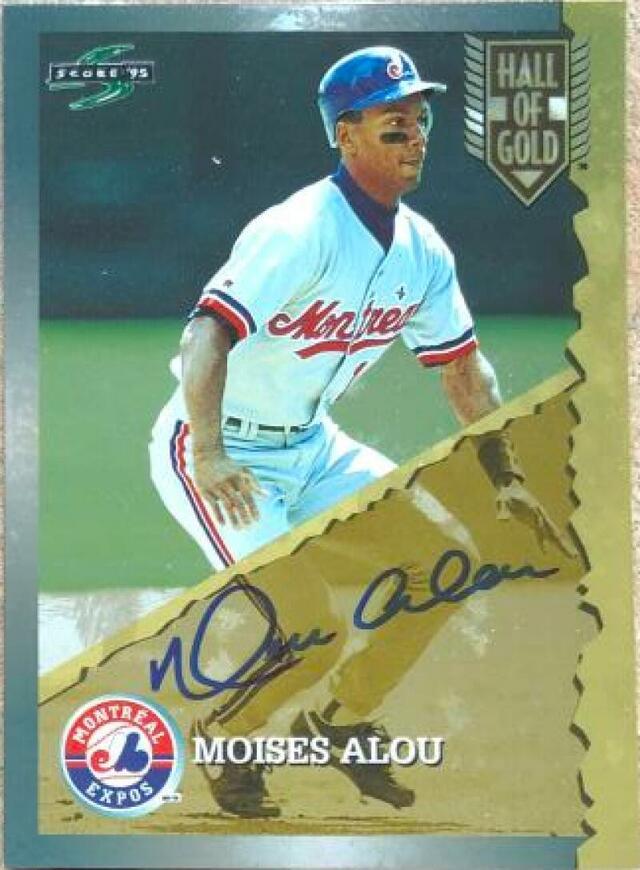 Moises Alou Signed 1995 Score Hall of Gold Baseball Card - Montreal Expos - PastPros
