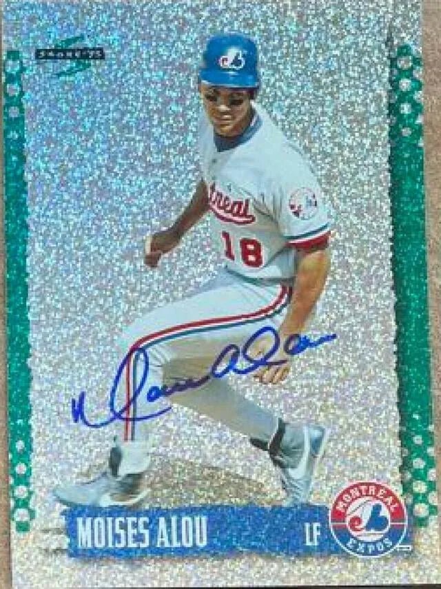 Moises Alou Signed 1995 Score Platinum Team Sets Baseball Card - Montreal Expos