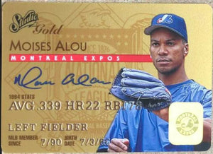 Moises Alou Signed 1995 Studio Gold Baseball Card - Montreal Expos