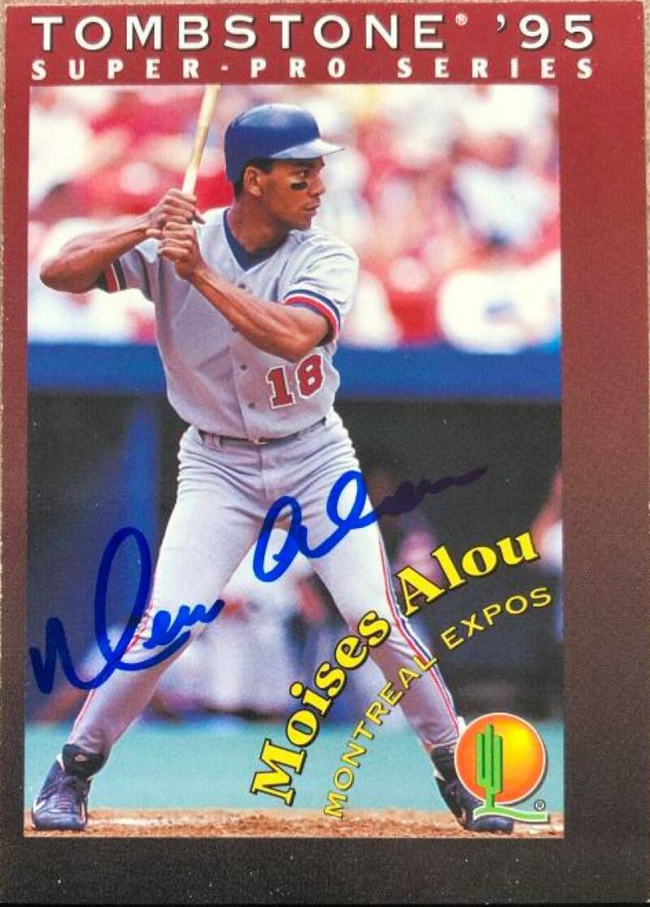 Moises Alou Signed 1995 Tombstone Pizza Super-Pro Series Baseball Card - Montreal Expos - PastPros