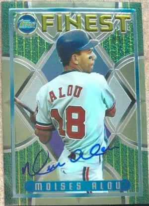 Moises Alou Signed 1995 Topps Finest Baseball Card - Montreal Expos