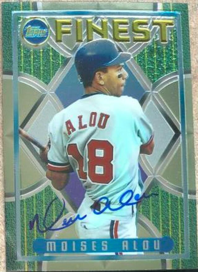 Moises Alou Signed 1995 Topps Finest Baseball Card - Montreal Expos - PastPros