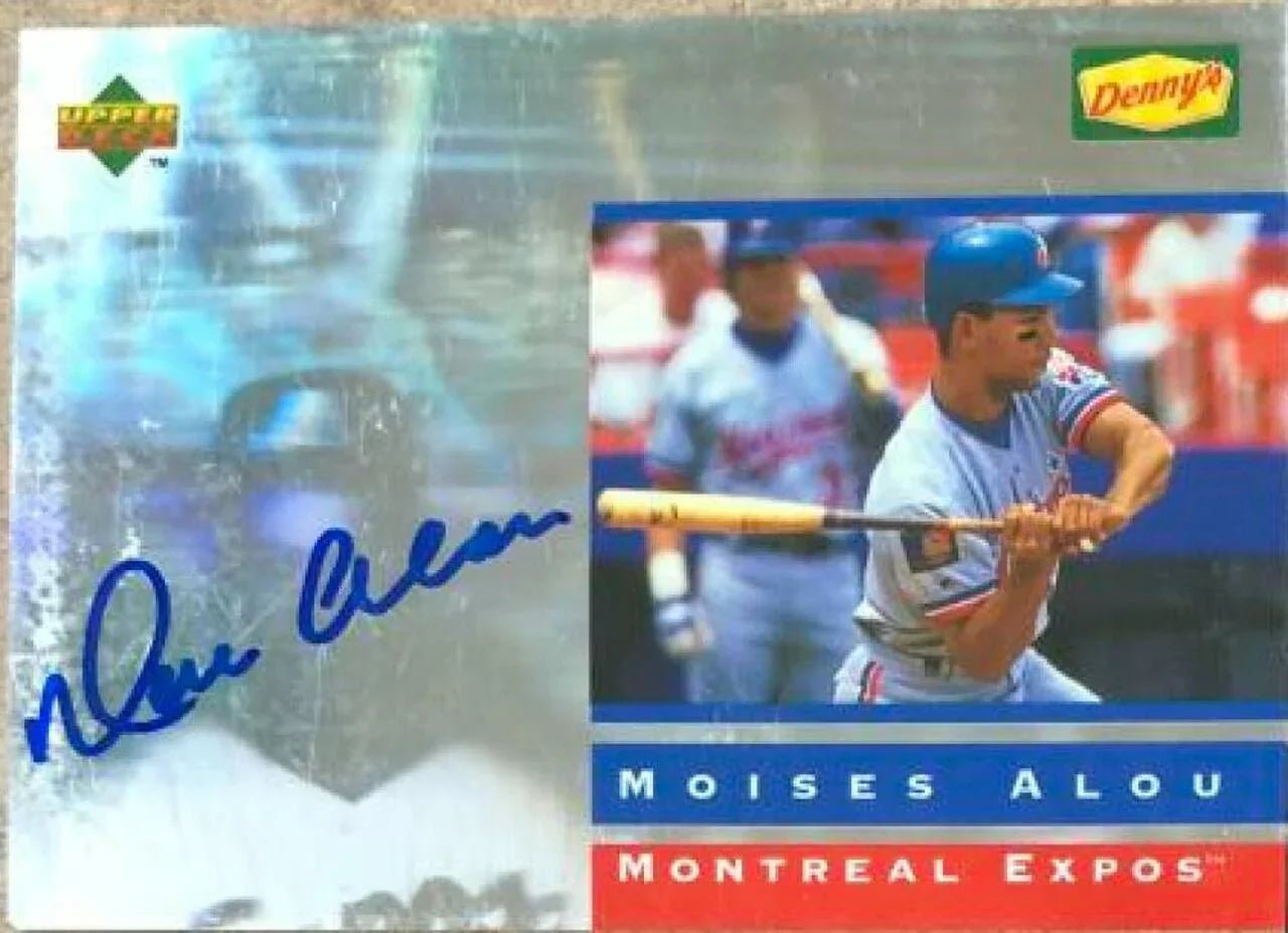 Moises Alou Signed 1995 Upper Deck Denny's Holograms Baseball Card - Montreal Expos