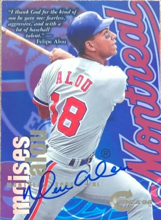 Moises Alou Signed 1996 Circa Baseball Card - Montreal Expos
