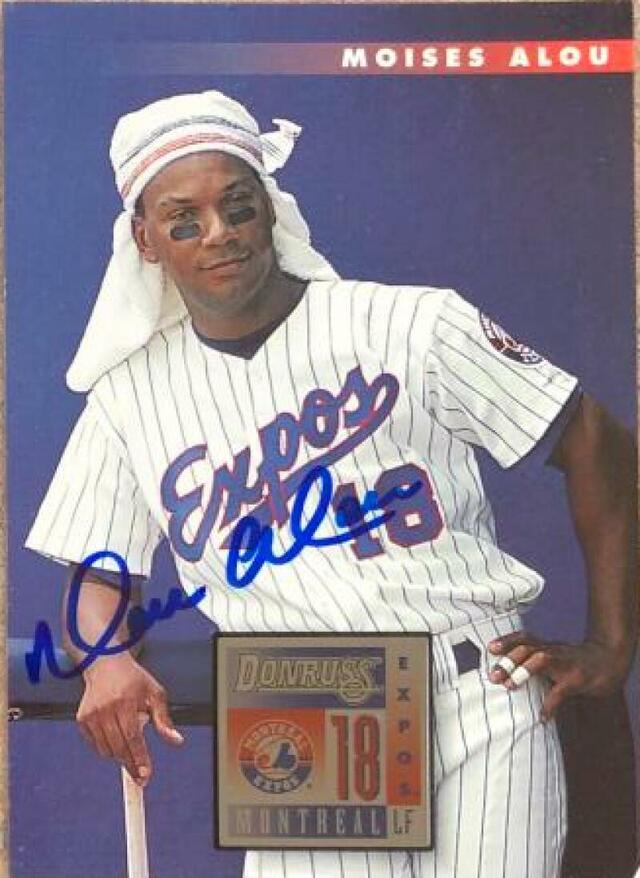 Moises Alou Signed 1996 Donruss Baseball Card - Montreal Expos - PastPros