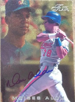 Moises Alou Signed 1996 Flair Baseball Card - Montreal Expos (Silver)