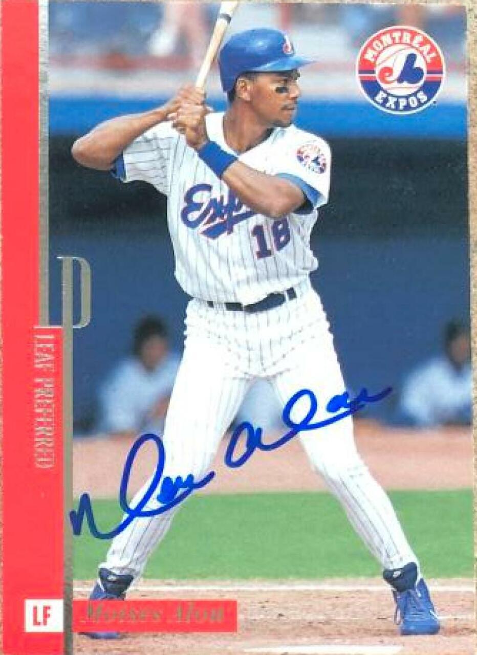 Moises Alou Signed 1996 Leaf Preferred Baseball Card - Montreal Expos - PastPros
