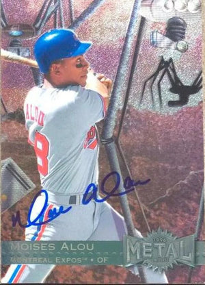Moises Alou Signed 1996 Metal Universe Baseball Card - Montreal Expos