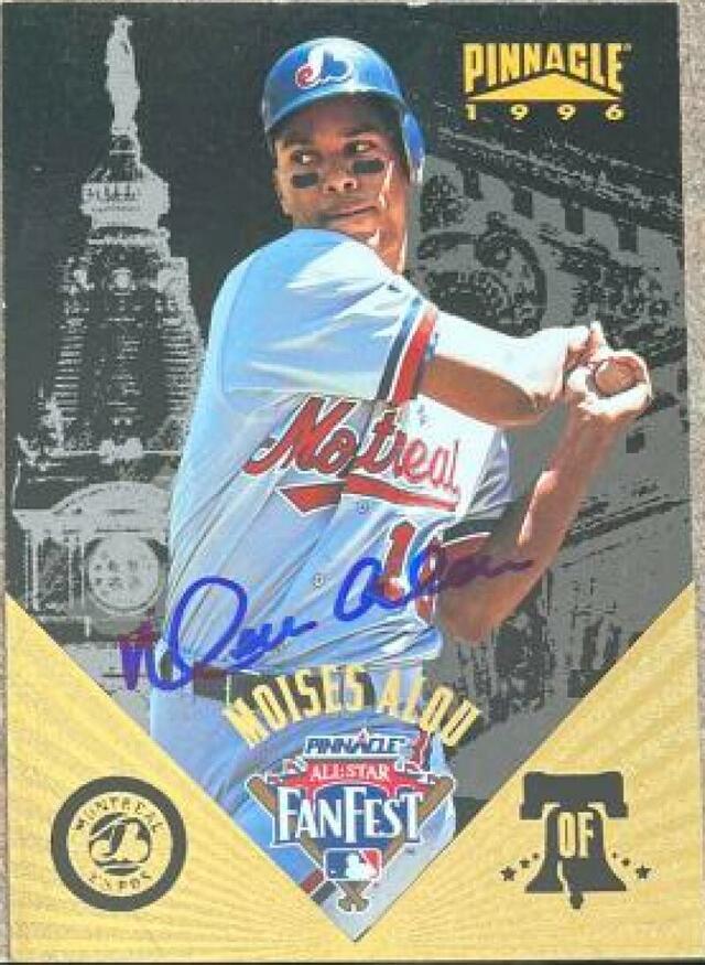 Moises Alou Signed 1996 Pinnacle Fan Fest Baseball Card - Montreal Expos - PastPros