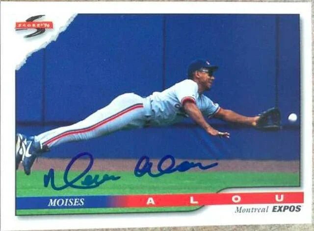 Moises Alou Signed 1996 Score Baseball Card - Montreal Expos