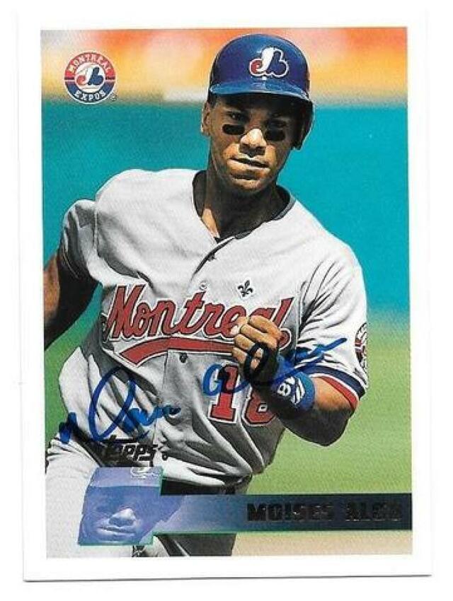 Moises Alou Signed 1996 Topps Baseball Card - Montreal Expos - PastPros