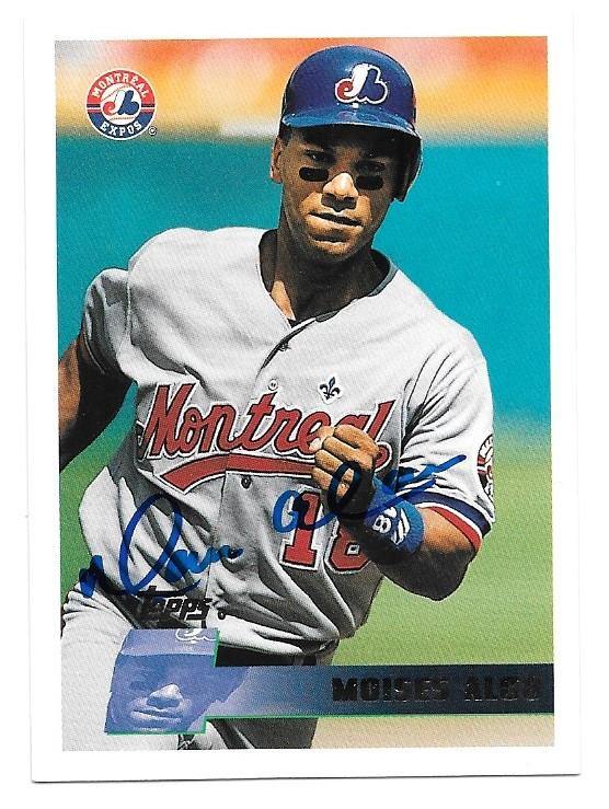 Moises Alou Signed 1996 Topps Baseball Card - Montreal Expos - PastPros