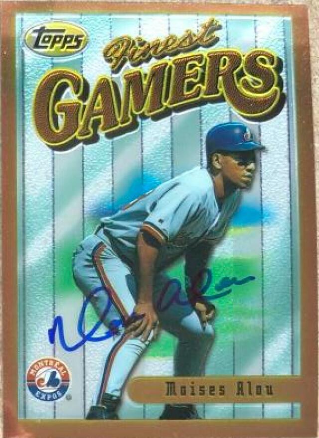 Moises Alou Signed 1996 Topps Finest Baseball Card - Montreal Expos #157 - PastPros