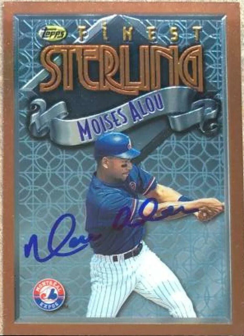 Moises Alou Signed 1996 Topps Finest Baseball Card - Montreal Expos #250