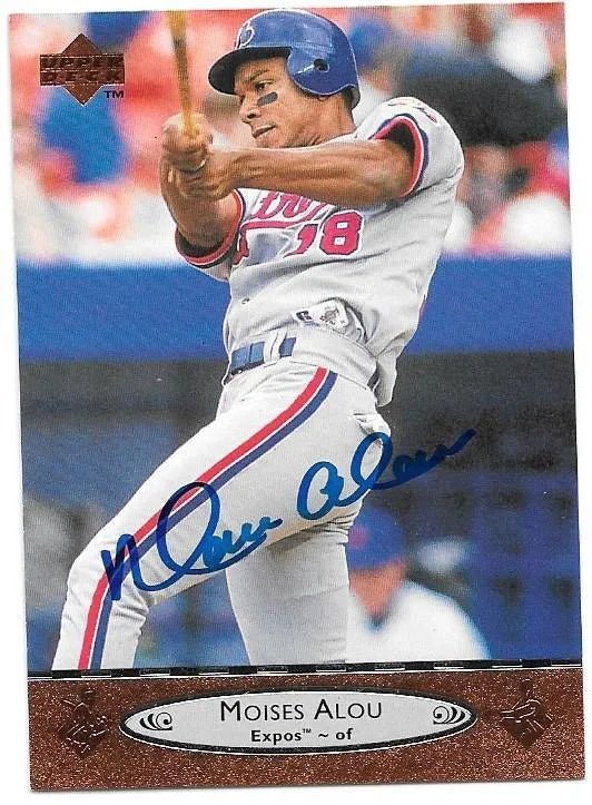 Moises Alou Signed 1996 Upper Deck Baseball Card - Montreal Expos