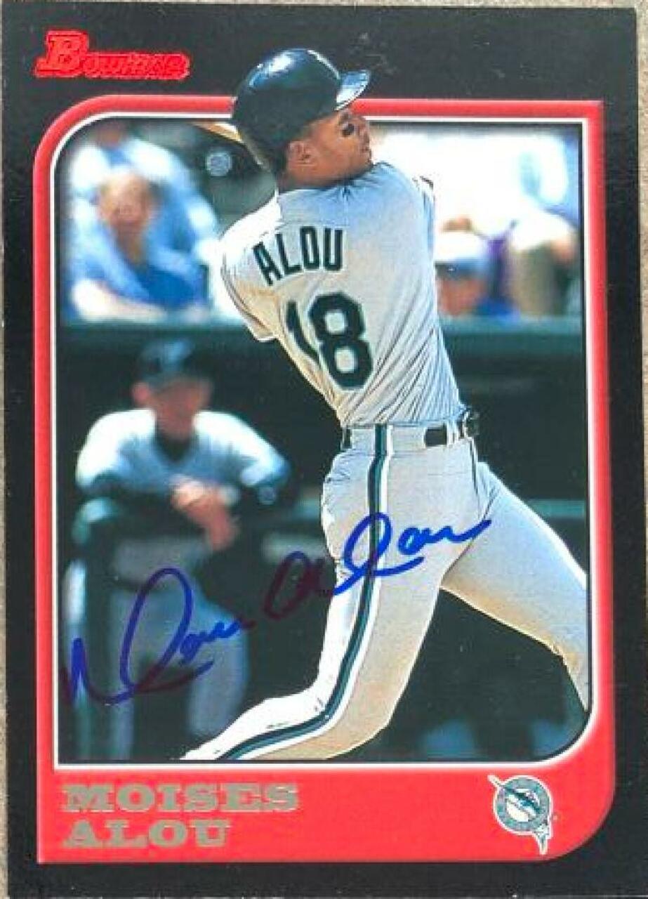 Moises Alou Signed 1997 Bowman Baseball Card - Florida Marlins - PastPros