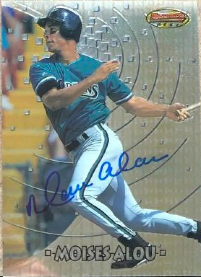 Moises Alou Signed 1997 Bowman's Best Baseball Card - Florida Marlins