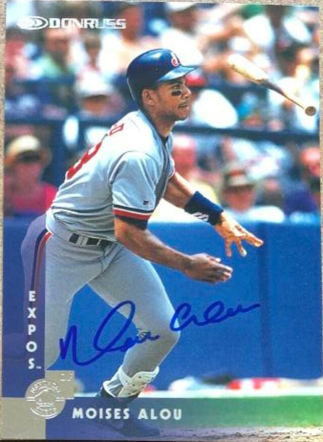Moises Alou Signed 1997 Donruss Baseball Card - Montreal Expos - PastPros