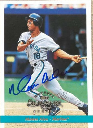 Moises Alou Signed 1997 Donruss Signature Baseball Card - Florida Marlins
