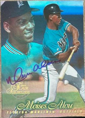 Moises Alou Signed 1997 Flair Showcase - Row 1 (Grace) Baseball Card - Florida Marlins - PastPros