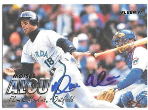 Moises Alou Signed 1997 Fleer Baseball Card - Florida Marlins
