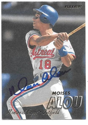 Moises Alou Signed 1997 Fleer Baseball Card - Montreal Expos