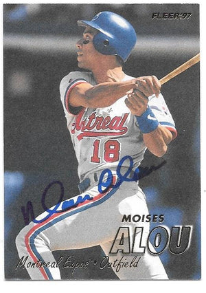 Moises Alou Signed 1997 Fleer Baseball Card - Montreal Expos - PastPros