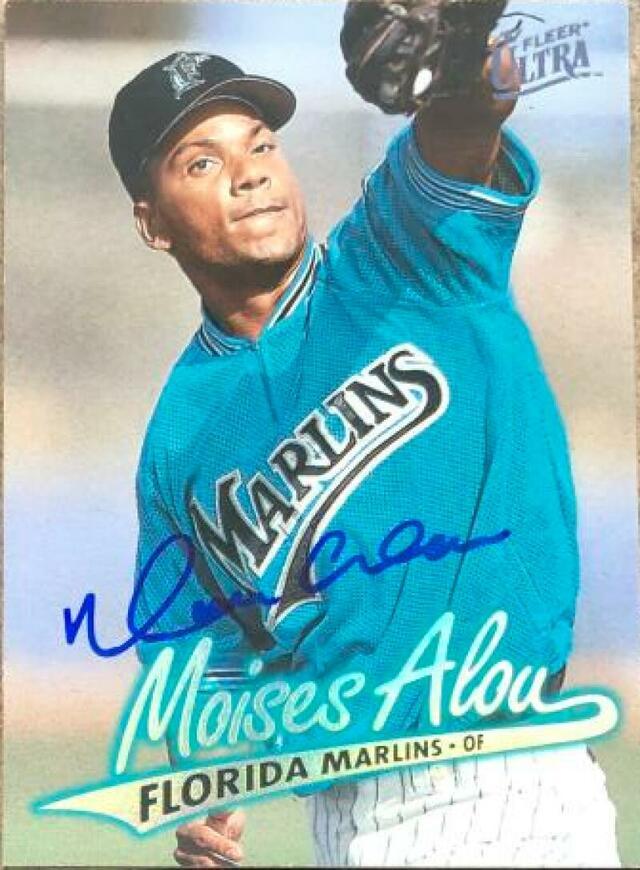 Moises Alou Signed 1997 Fleer Ultra Baseball Card - Florida Marlins - PastPros