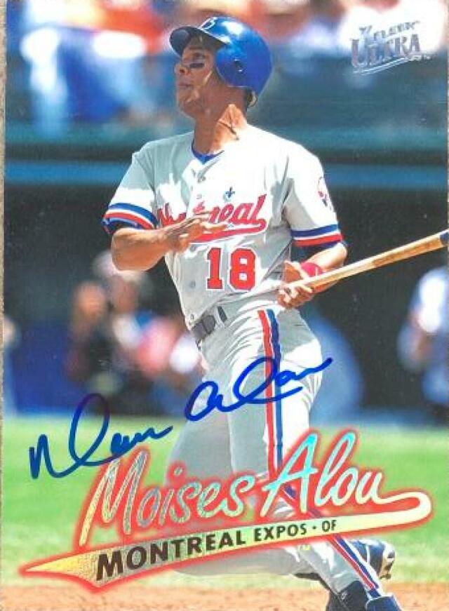 Moises Alou Signed 1997 Fleer Ultra Baseball Card - Montreal Expos - PastPros