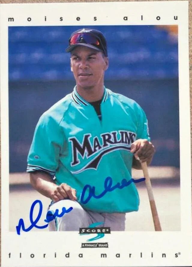 Moises Alou Signed 1997 Score Baseball Card - Florida Marlins