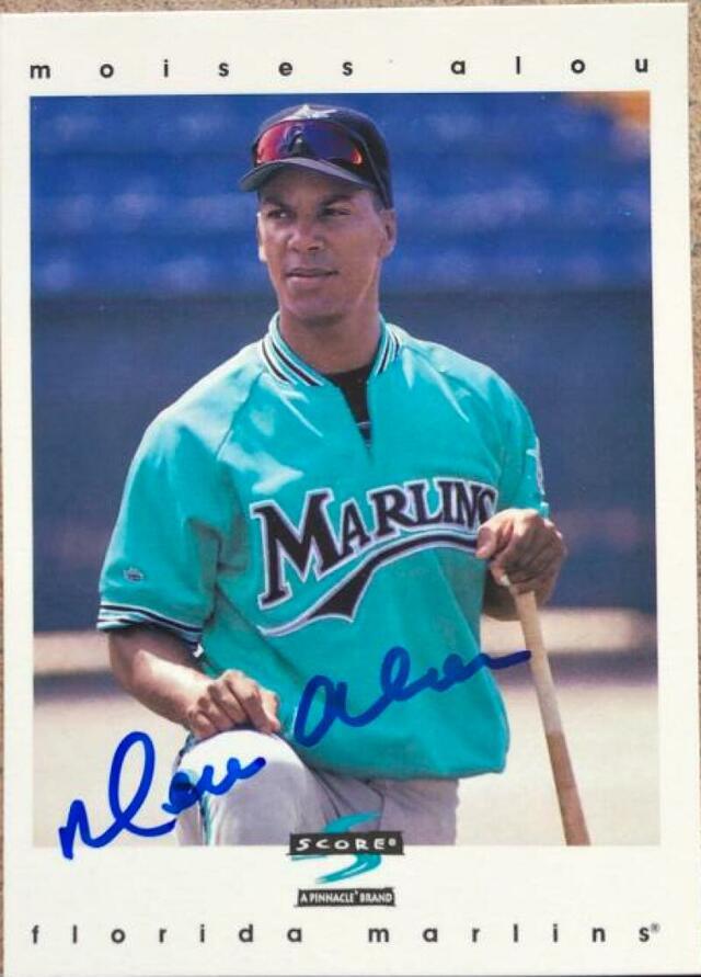 Moises Alou Signed 1997 Score Baseball Card - Florida Marlins - PastPros