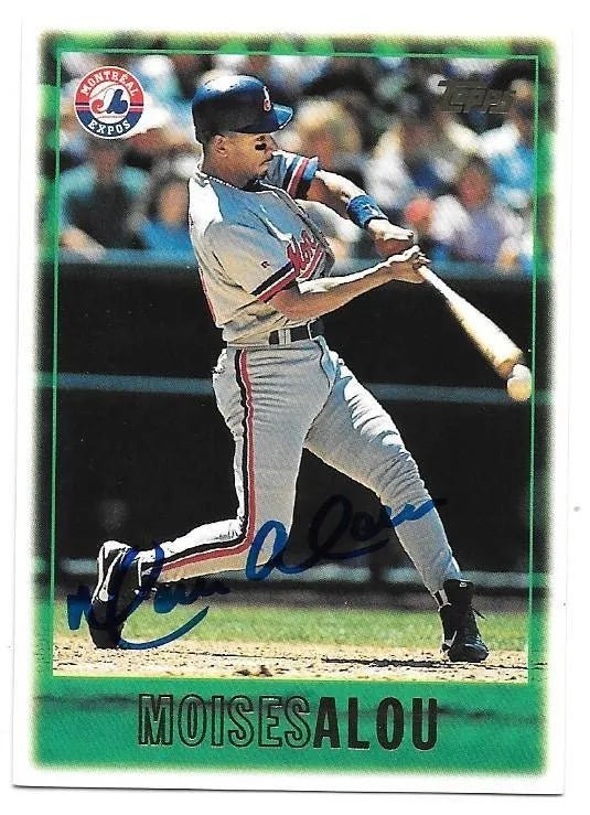 Moises Alou Signed 1997 Topps Baseball Card - Montreal Expos