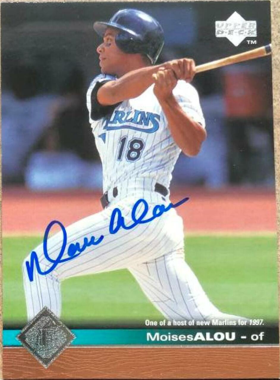 Moises Alou Signed 1997 Upper Deck Baseball Card - Florida Marlins - PastPros