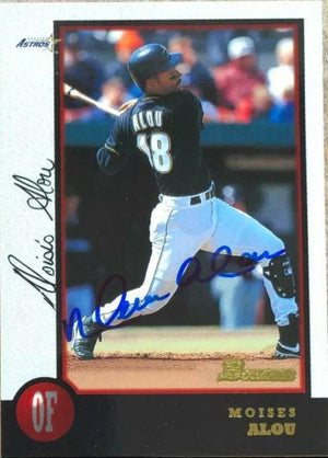 Moises Alou Signed 1998 Bowman Baseball Card - Houston Astros