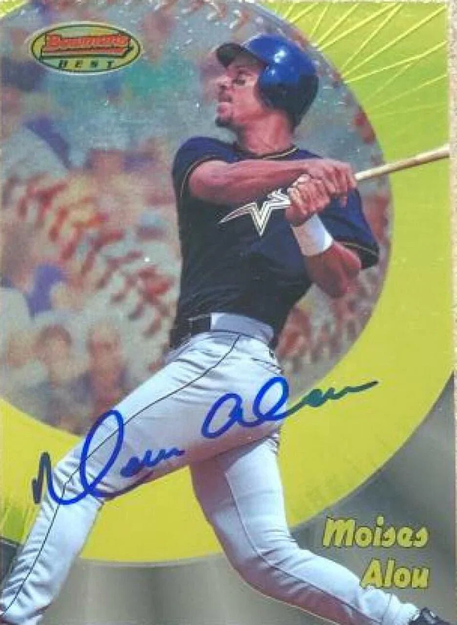 Moises Alou Signed 1998 Bowman's Best Baseball Card - Houston Astros