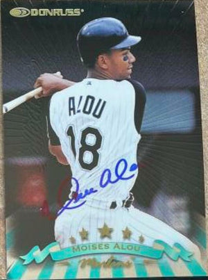 Moises Alou Signed 1998 Donruss Collections Baseball Card - Florida Marlins - PastPros