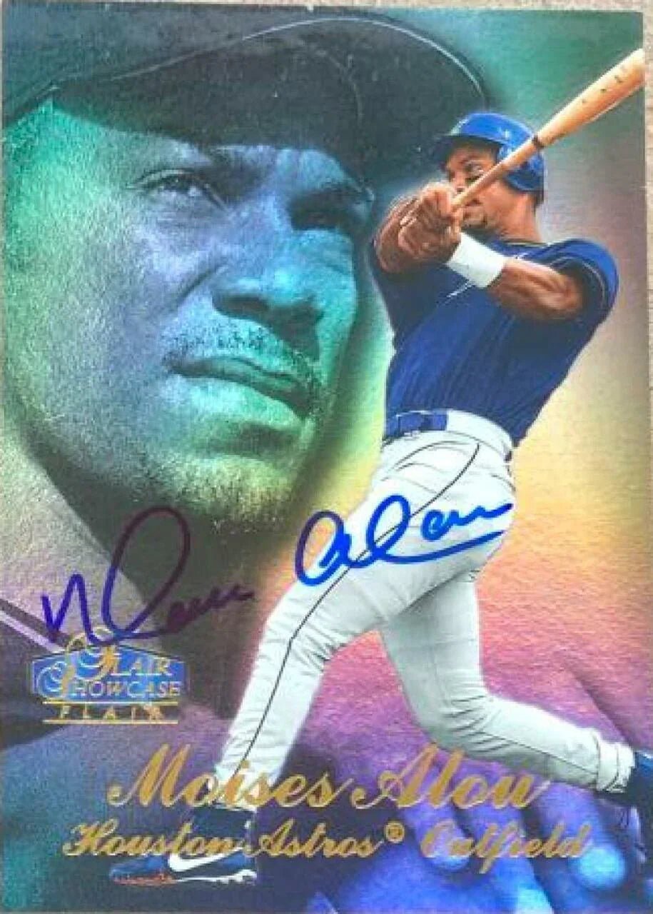 Moises Alou Signed 1998 Flair Showcase Baseball Card - Houston Astros