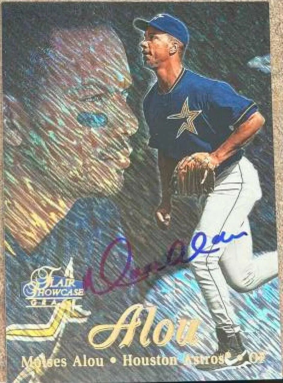 Moises Alou Signed 1998 Flair Showcase - Row 1 (Grace) Baseball Card - Houston Astros