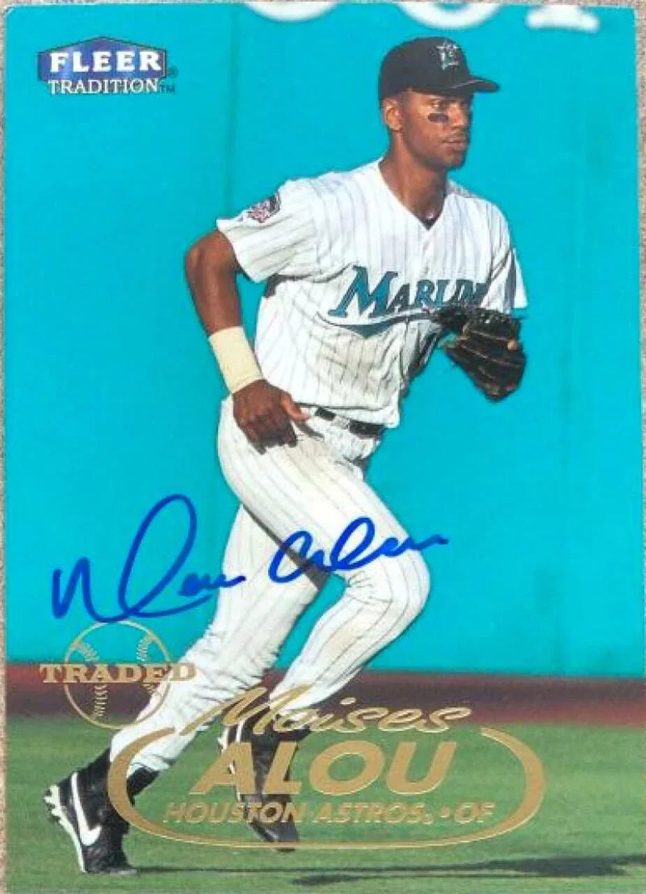 Moises Alou Signed 1998 Fleer Tradition Baseball Card - Houston Astros
