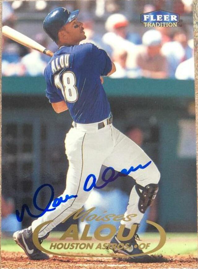Moises Alou Signed 1998 Fleer Tradition Baseball Card - Houston Astros - PastPros
