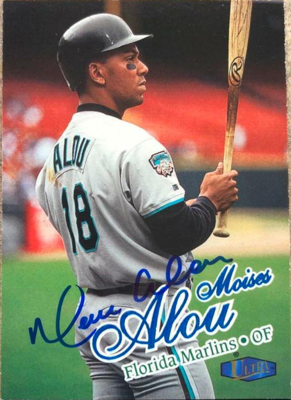 Moises Alou Signed 1998 Fleer Ultra Baseball Card - Florida Marlins - PastPros