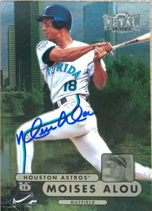 Moises Alou Signed 1998 Metal Universe Baseball Card - Florida Marlins - PastPros
