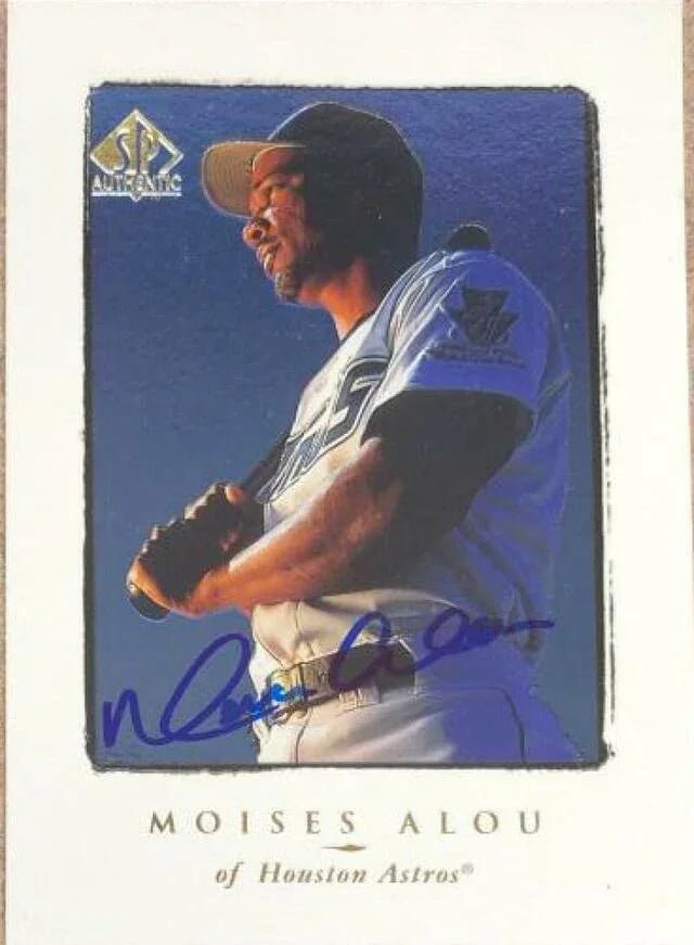 Moises Alou Signed 1998 SP Authentic Baseball Card - Houston Astros