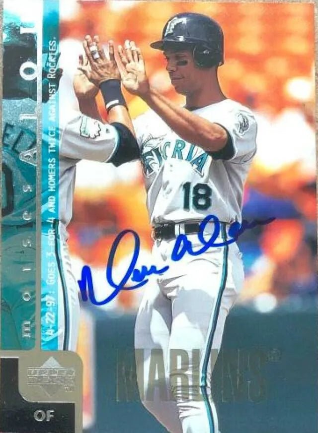 Moises Alou Signed 1998 Upper Deck Baseball Card - Florida Marlins