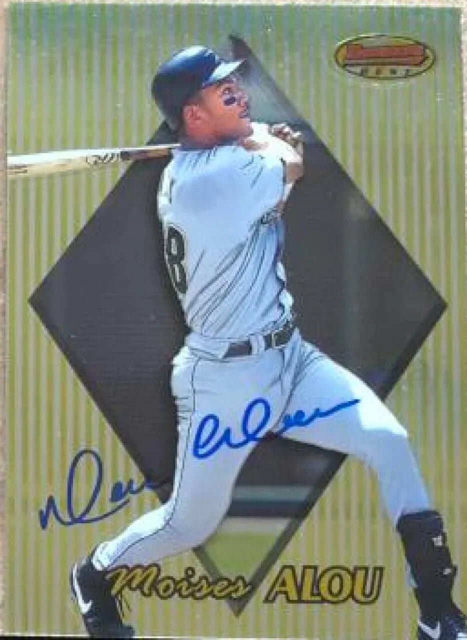 Moises Alou Signed 1999 Bowman's Best Baseball Card - Houston Astros