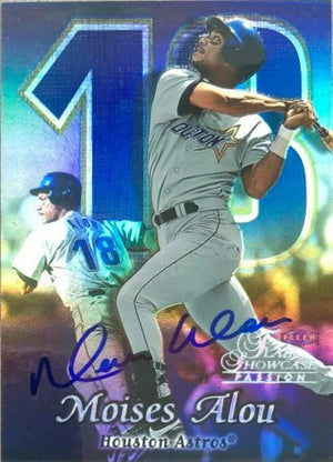 Moises Alou Signed 1999 Flair Showcase Row 2 Baseball Card - Houston Astros