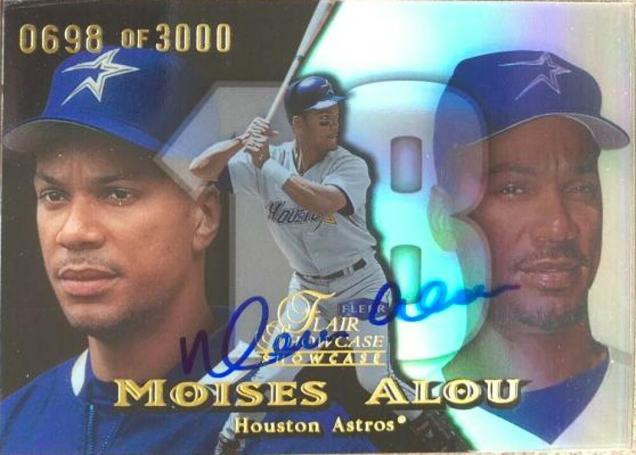 Moises Alou Signed 1999 Flair Showcase Row 3 Row 1 Baseball Card - Houston Astros - PastPros
